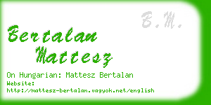 bertalan mattesz business card